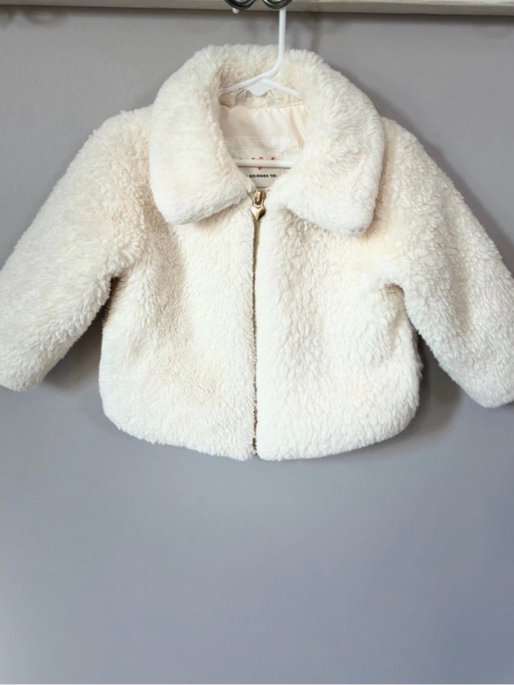 Cozy Faux-Shearling Kids Jacket in Cream